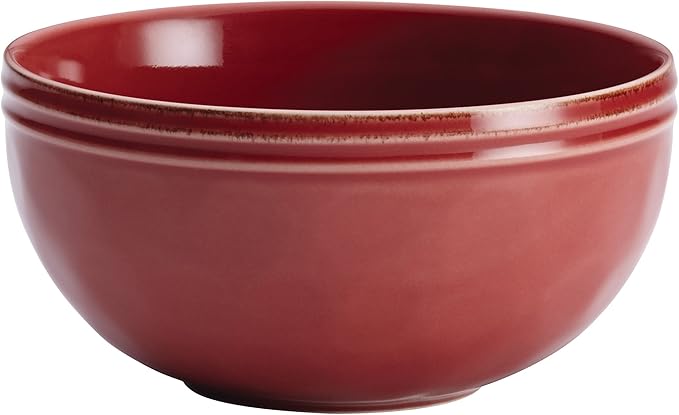 Rachael Ray Cucina Dinnerware 16-Piece Stoneware Dinnerware Set Cranberry Red