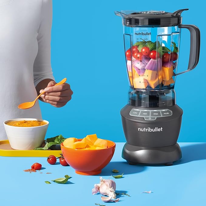 nutribullet Countertop Blender for Shakes Smoothies Food Prep and Frozen Blending 64 Ounces 1200 Watt Dark Gray NBF50400