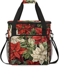 Holly Berry Flowers Coffee Maker Carrying Bag Watercolor Flowers Travel Storage Bag Compatible with K-Mini or K-Mini Plus Single Serve Coffee Brewer Carrying Case with Pockets &amp Shoulder Strap