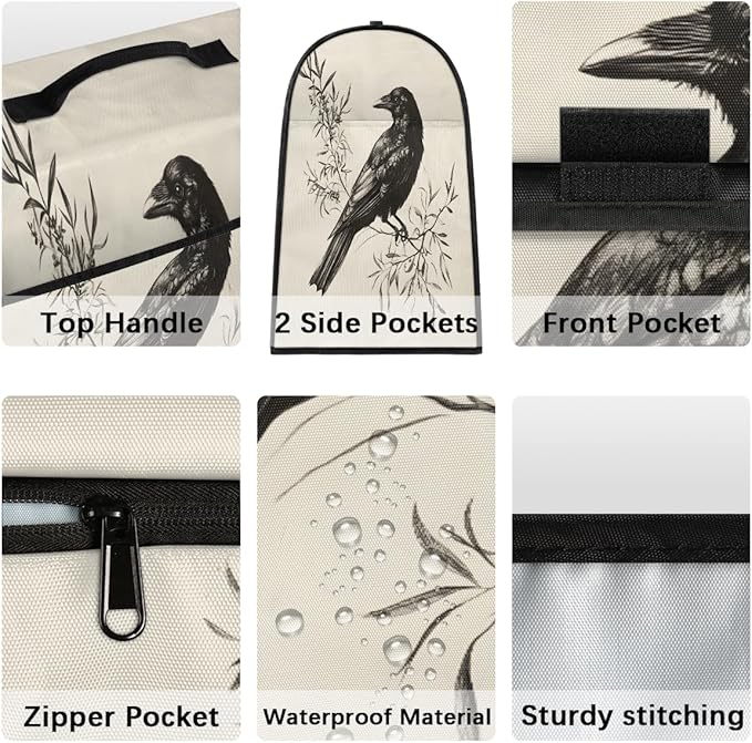cfpolar Kitchen Aid Mixer Cover Compatible with 6-8 Quarts Animal Bird Crow Stand Mixer Cover Kitchen Aid Mixers Accessories Appliance Organizer Bag Dust Covers with Zipper Pocket