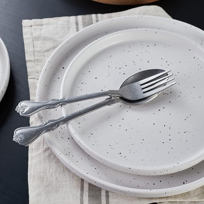 Stone lain Jade Stoneware Dinnerware Set 32-Piece Service for 8 White