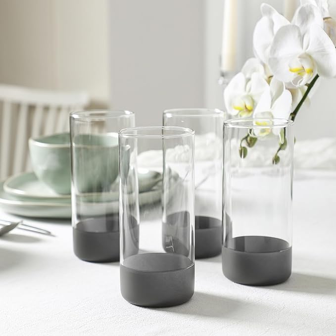Stone Lain Mirella 16-Piece Dinnerware Set Stoneware Borosilicate Glass Light Green