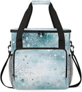 Glitter Coffee Maker Carrying Bag Blue Snow Portable Travel Storage Tote Bag Compatible with K-Mini or K-Mini Plus Single Serve Coffee Brewer Carrying Case with Multiple Pockets &amp Shoulder Strap