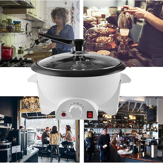 Electric Coffee Maker Automatic Coffee Roaster With Constant Temperature Non-Stick Coffee Bean Burner Ideal For Household Commercial Use Of Coffee Cereals