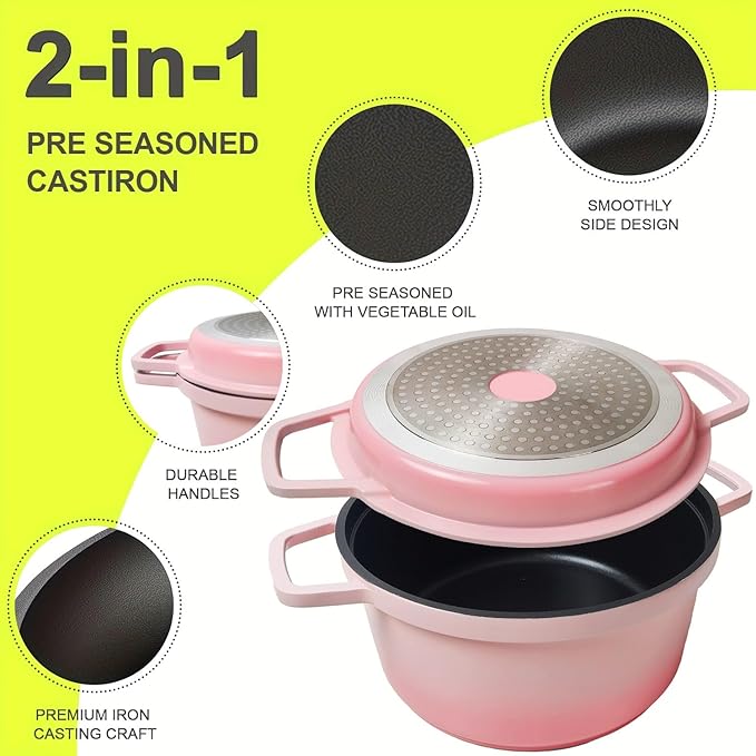 8-Piece Gradient Enamel Cookware Set Multi-Function Kitchen Collection with Soup Pot Steak Pan for Home RV Cooking (Orange Gradient 8-Piece Set)