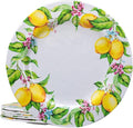 LEHAHA Melamine Dinner Plate Set of 6 11” inch Lemon Plates Set BPA Free Lightweight and Break Resistant Great for Parties RVs Picnic and Camping Trailer Dishwasher Safe