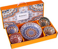 Bohemian Ceramic Dinnerware Set 4 Soup Bowls 2 Plates Dishwasher and Microwave Safe Ideal for Salad Pasta Rice Oatmeal and Fruits Perfect Kitchen Essentials Bohemian Style Dinnerware