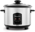 6-Cup Rice Cooker with Glass Lid Stainless Steel