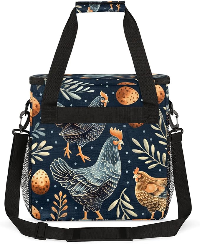 Chicken Leaf Egg Coffee Maker Travel Bag for Keurig K-Mini/K-Mini Plus Insulated Waterproof Tote with Pockets for K-Cup Portable Single-Serve Brewer Case