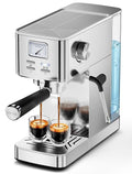 COWSAR Espresso Machine 20 Bar Compact Commercial Espresso Maker with Milk Frother Visual Pressure Gauge Coffee Machine with 47oz Removable Water Tank and Capsule Funnel for Cappuccino Latte