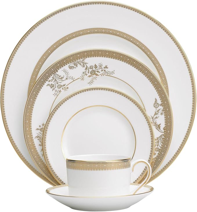 Wedgwood Vera Lace Gold Dinner Set - 5 ct
