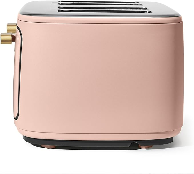 4 Slice Toaster with Touch Control Panel 1800W Fast Heating 7 Toast Shade Levels Extra Wide Slots for Bagels Removable Crumb Tray (Rose)