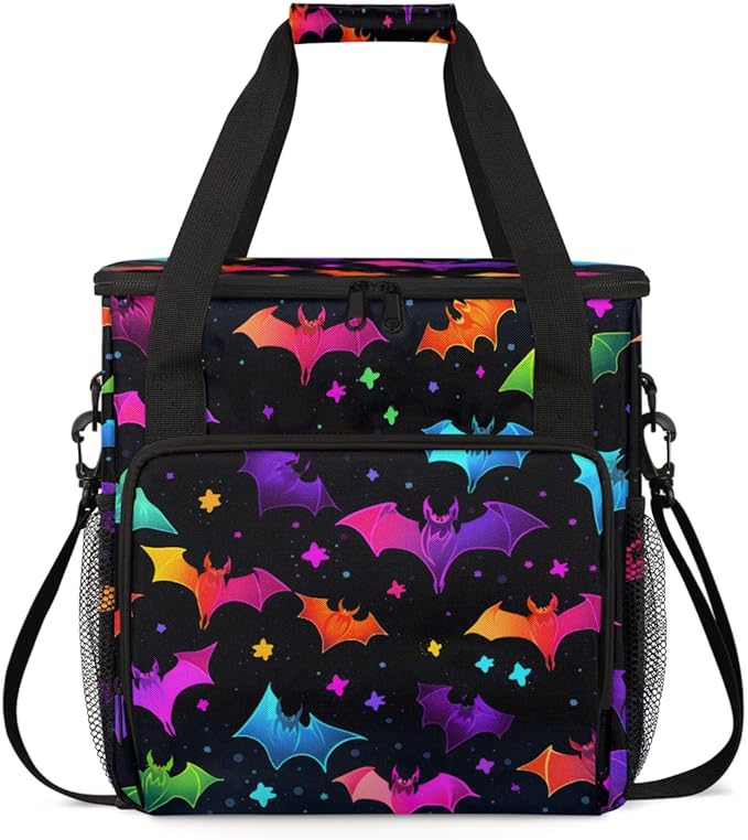 Gothic Bat Coffee Maker Carrying Bag Mystical Bat Travel Storage Bag Compatible with K-Mini or K-Mini Plus Single Serve Coffee Brewer Carrying Case with Multiple Pockets &amp Shoulder Strap