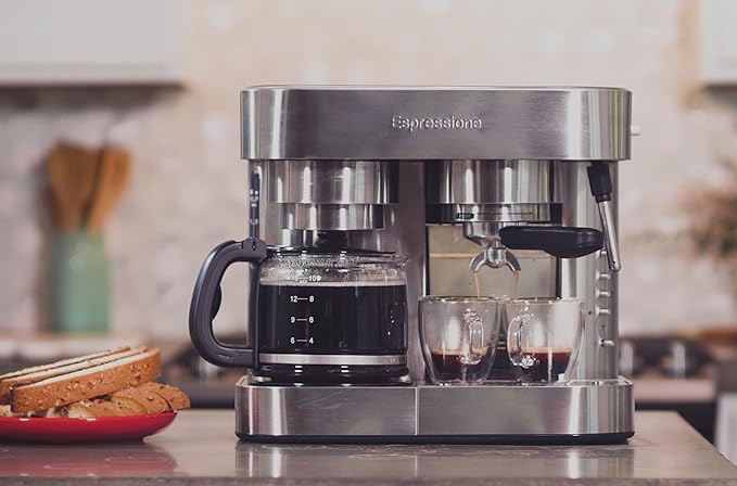 Espressione Combination Stainless Steel Espresso + Coffee Maker 10 cups