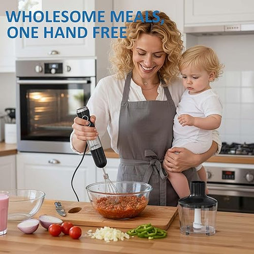 1000W Professional Hand Blender 12-Speed Heavy Duty Immersion Blender with 10 Attachments 20OZ Food Chopper Stainless Steel Whisk Milk Frother for Commercial Use