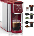Single Serve Coffee Maker - 3-in-1 K Pod Coffee Machine Ground Leaf Tea 50oz Reservoir Red