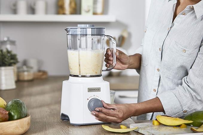 Kenwood BLP31.A0WH Blender 1.6 L Krug Steel Blades 2 Speeds and Pulse Non-Slip Feet Equipped with Practical Handle Power 350 W Plastic White and Grey