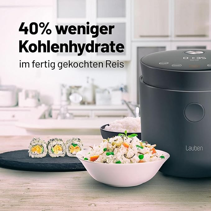 Low Sugar Rice Cooker Rice Cooker with Low Search Function 1.5L Delayed Start Keep Warm Inner Container Dishwasher Safe Non-Stick Coating (White)