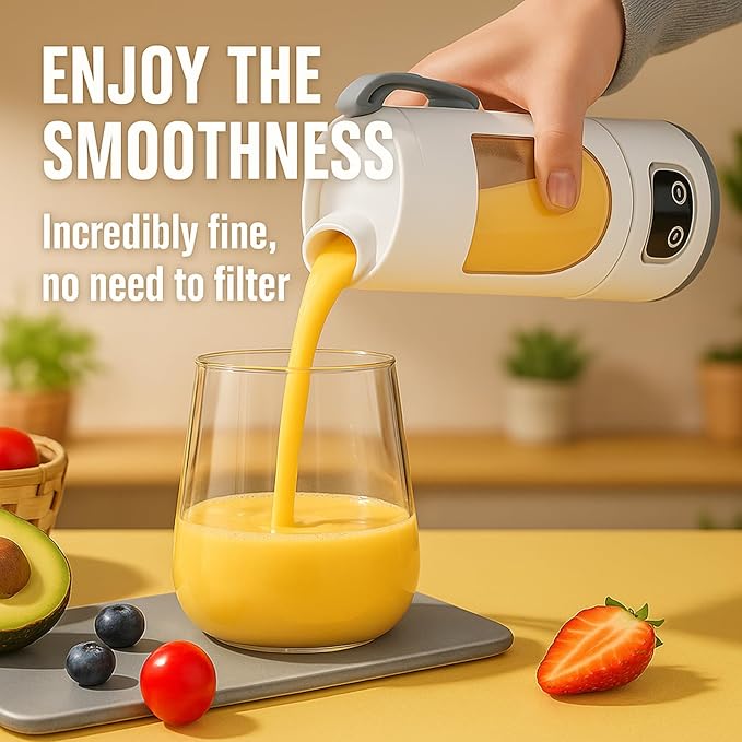 Digital Multimode Display Blender Portable Digital Display Juicer USB Rechargeable Mini Juice Cup With 12 Stainless Steel Blades Leak Proof Design (purple)