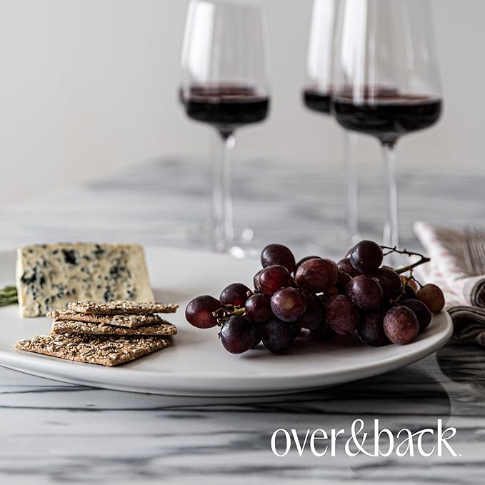 over&ampback Coupe Stoneware Serving Platter - Elegant 1-Piece Oval Serving Platter to Complete Your Kitchen Set - 16.4 x 11.5 - Semi-Matte White
