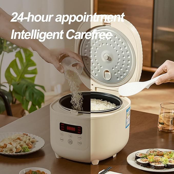 Smart Rice Cooker 3L Slow Cooker and Steame with 8 Cooking Functions 360° Heating Evenly and 24-Hour Smart Appointment