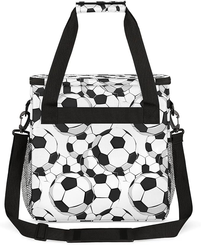 Soccer Ball Football Travel Coffee Maker Carrying Bag Large Organizer Storage Tote Bag Insulated Reusable Cooler Grocery Bags