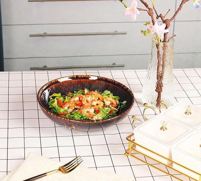 39 oz Ceramic Bowl Set Salad Bowl Pasta Bowl Serving Bowl Dinner Bowl Deep/Wide Plate Microwave Oven and Dishwasher Safe Modern Porcelain Dinnerware 8.8 Inch