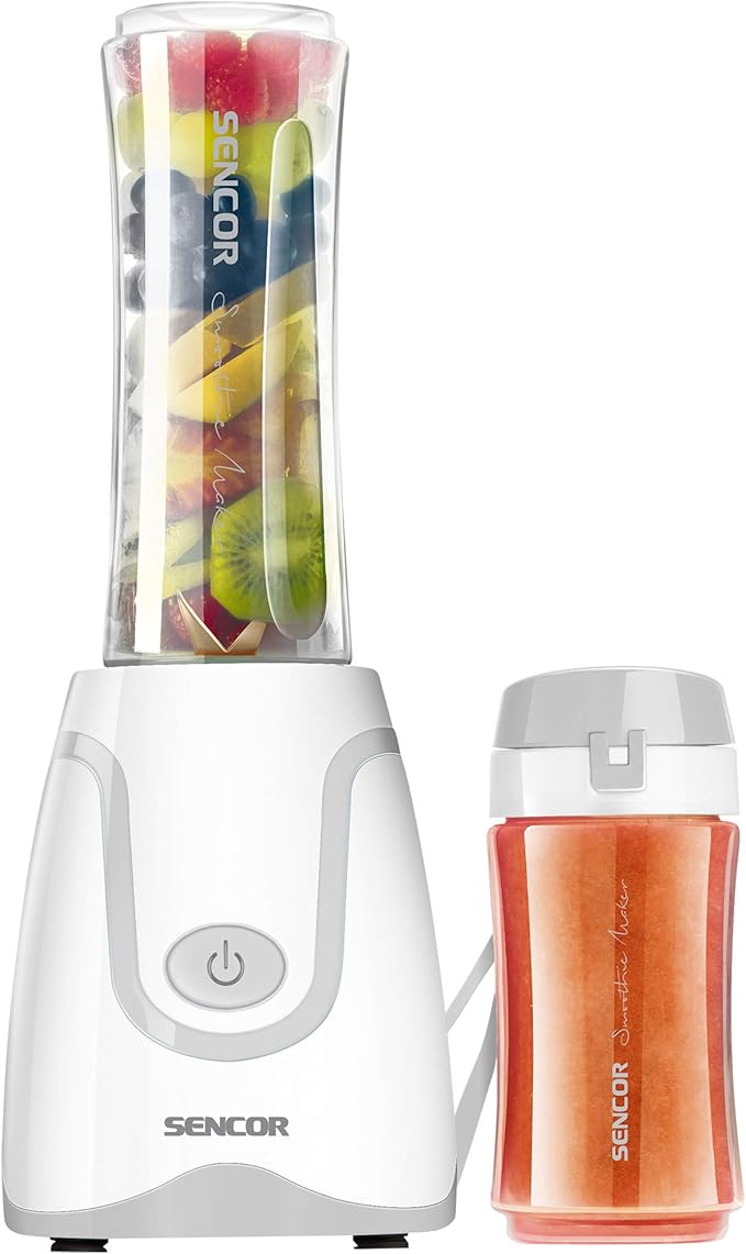 Sencor SBL2200WH 300W Smoothie Blender with 2 Impact Resistant BPA Free Bottles White