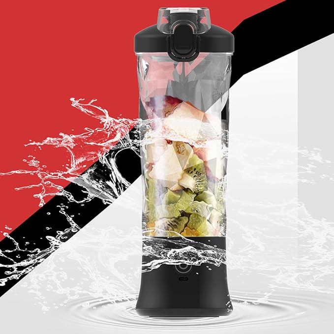 Portable Blender 18000rpm 600ml Large Capacity Cordless Stainless Steel Size Blender with 6 Ultra Sharp Blades for Shakes and Smoothies Mini Blender for Travel Home Sport