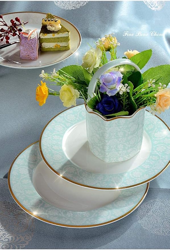 Dinnerware Sets - Luxury Gift Dishes Service Set 42-piece Porcelain Dinnerware Set Plates Bowls Bone China Service for 10 Break and Crack Resistant Dish Sets Porcelain oujinmm2024327