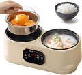 3.4L Double Spelling Rice Cooker Electric Multi-functional Double-liner Hotpot Pot Double Slow Cooker with 1 Steamer