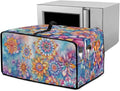 Heat-Resistant Toaster Oven Cover Faux Linen Polyester Appliances Dust Cover for Convection Toaster Oven Air Fryer with Top Handle Side Pockets Mandala Flower