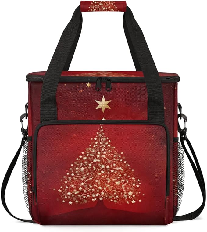 Christmas Tree Coffee Maker Carrying Bag Bright Tree Travel Storage Bag Compatible with K-Mini or K-Mini Plus Single Serve Coffee Brewer Carrying Case with Multiple Pockets &amp Shoulder Strap