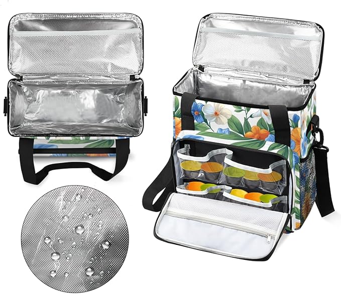 Majestic Flowers Coffee Maker Carrying Bag Portable Travel Storage Tote Bag Compatible with K-Mini or K-Mini Plus Single Serve Coffee Brewer Carrying Case with Multiple Pockets &amp Shoulder Strap