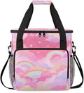 Rainbow Coffee Maker Carrying Bag Pink Portable Travel Storage Tote Bag Compatible with K-Mini or K-Mini Plus Single Serve Coffee Brewer Carrying Case with Multiple Pockets &amp Shoulder Strap