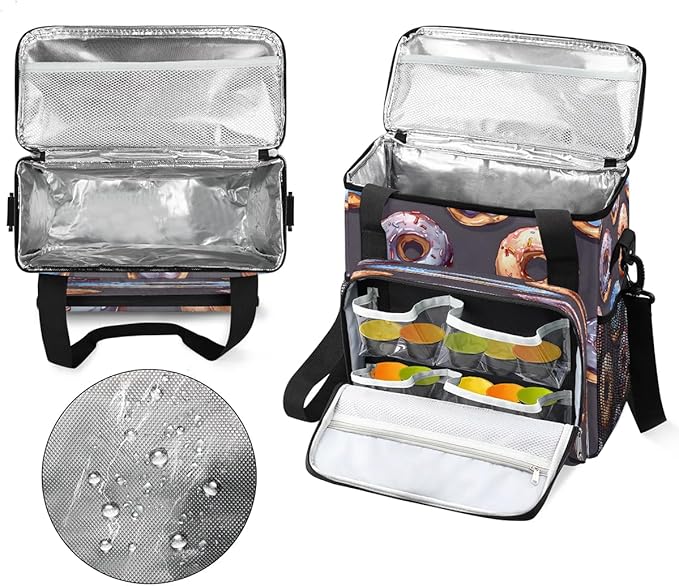 Chocolate Donuts Coffee Maker Carrying Bag for Keurig K-Mini or K-Mini Plus Storage Portable Coffee Maker Travel Bag