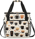 Coffee Print Coffee Maker Carrying Bag for Keurig K-Mini or K-Mini Plus Storage Portable Coffee Maker Travel Bag