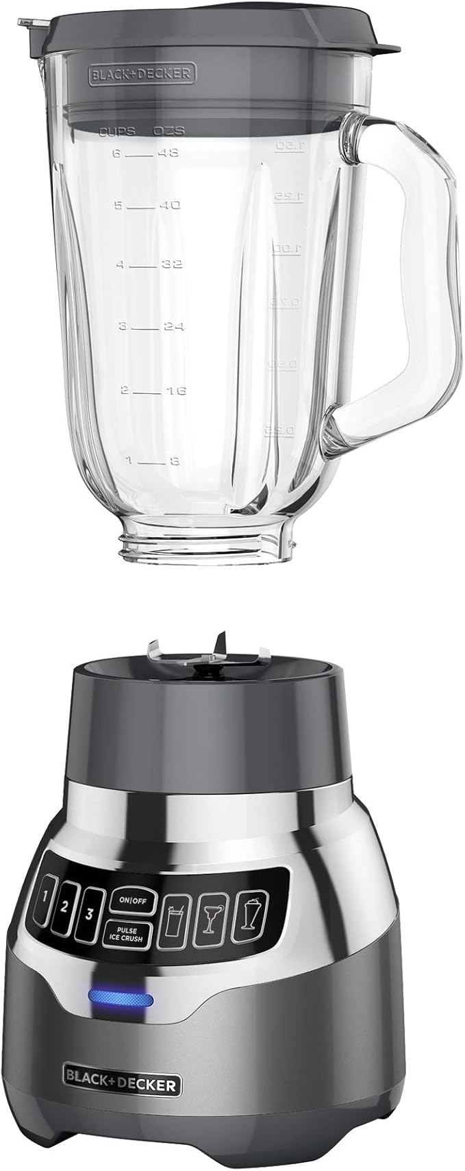 BLACK+DECKER PowerCrush Digital Blender with Quiet Technology Stainless Steel BL1300DG-P