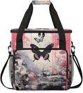 Flowers Butterfly Coffee Maker Carrying Bag Graffiti Butterfly Travel Storage Bag Compatible with K-Mini or K-Mini Plus Single Serve Coffee Brewer Carrying Case with Pockets &amp Shoulder Strap
