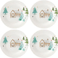 Lenox 890753 Balsam Lane 4-Piece Tidbit Plate Set Christmas Drinkware Holiday Hosting
