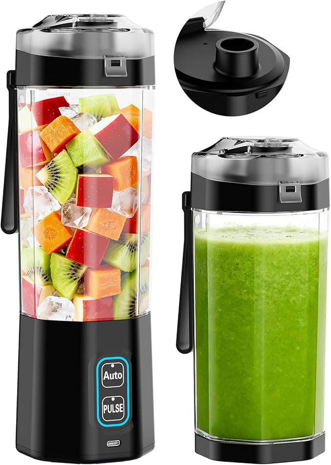 GVODE Personal Blender Portable Blender for-Smoothies Shakes Food Prep and Frozen Blending 24oz Large Capacity BPA Free Leakproof-Lid and Sip Spout USB-C Rechargeable IPX8 Waterproof