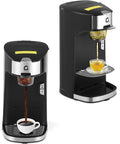 LinTimes Pod Coffee Maker Single Serve 1300W Machine for Coffee/Hot Cocoa/Tea Compact Design Fast 1-Minute Brewing 6-12 oz Cup Size Removable Drip Tray 120V US Black