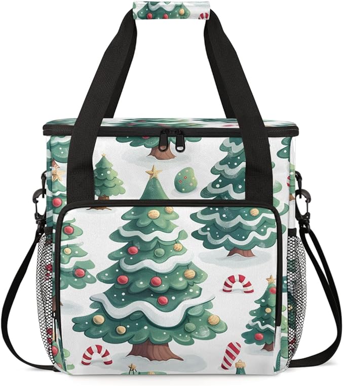 Bright Tree Xmas Coffee Maker Carrying Bag Portable Travel Storage Tote Bag Compatible with K-Mini or K-Mini Plus Single Serve Coffee Brewer Carrying Case with Multiple Pockets &amp Shoulder Strap