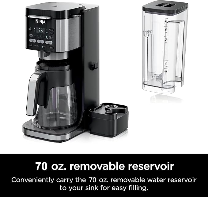 Ninja DualBrew Pro Hot &amp Iced Coffee Drip Coffee Maker | Compatible with K-Cup Pods | 3 Brew Styles (Classic Rich &amp Iced) | 70oz Removable Reservoir &amp Dishwasher Safe | Black | 14-Cup (R