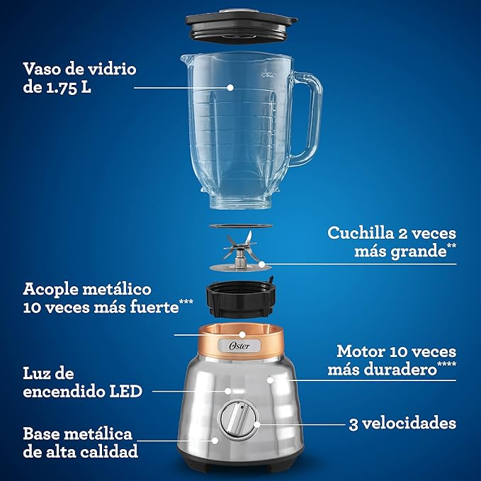 Oster Knob Button Blender with Glass Jar BLSTPBRG