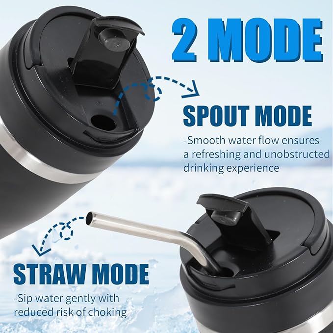 Ice Shave 2-in-1 Stainless Steel Vacuum Tumbler &amp Cordless Blender - 28oz Leak Resistant Cold 24Hrs/Ice 2 Days 120 Watts with Waterproof Charging - For Smoothies Home/Office/Car Black