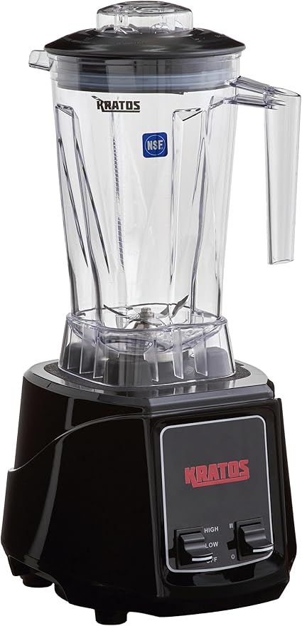 Kratos Commercial 2 HP Blender with Toggle Controls Pulse Feature 64 Oz. Jar 120V 1500W 5-15P Plug Black Countertop Professional Blender (29B-001)