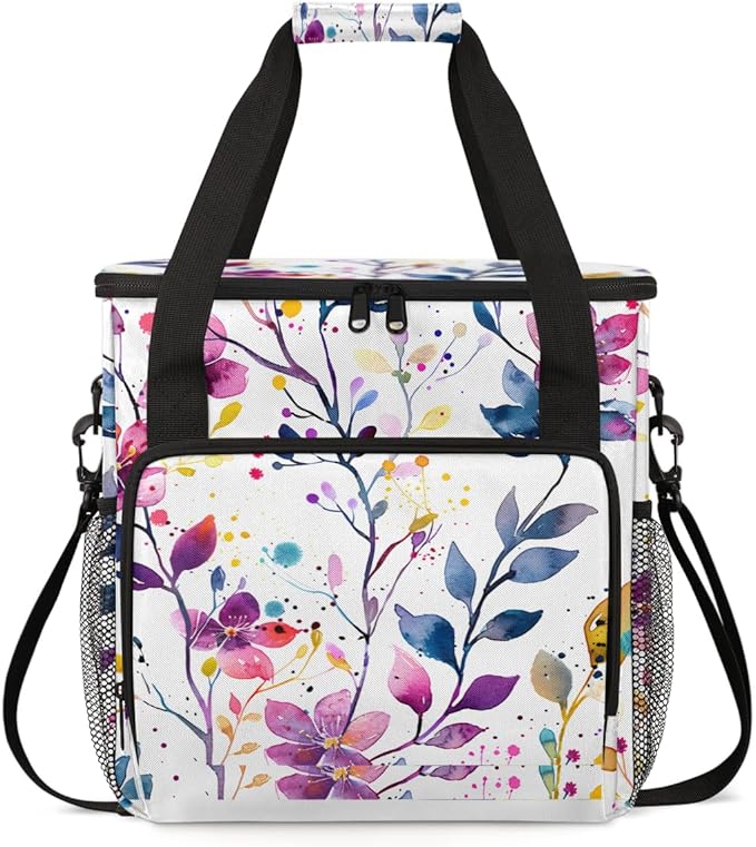 Wild Flower Coffee Maker Carrying Bag Portable Travel Storage Tote Bag Compatible with K-Mini or K-Mini Plus Single Serve Coffee Brewer Carrying Case with Multiple Pockets &amp Shoulder Strap