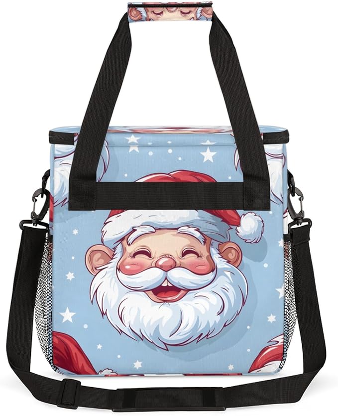 Cute Santa Claus Coffee Maker Carrying Bag Modern Santa Claus Travel Storage Bag Compatible with K-Mini or K-Mini Plus Single Serve Coffee Brewer Carrying Case with Multiple Pockets &amp Shoulder S