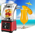Cold Press Juicer Commercial Quiet Blender Soundproof Ice Crushing Blender 3-Second Quick Ice Crushing with Silent Cover for Puree Milkshake Juice Drink and Ice.(Red)